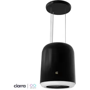 Ciarra Hotte îlot 550m³/h 3 vitesses filtres Noir pas cher