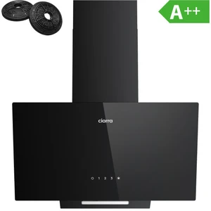 CIARRA Hotte inclinée 60cm 350 m3h classe a++ recyclage ou evacuation noir cd... pas cher