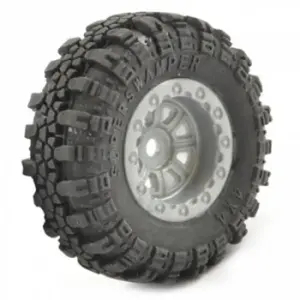 FTX Outback Mini Swamper Tire & Wheel Set - Grey (4Pc)