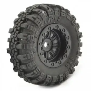 FTX Outback Mini Swamper Tire & Wheel Set - Black (4Pc)