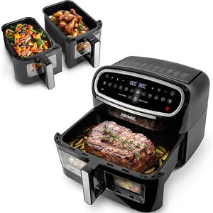 Foodi MAX Dual Zone Air Fryer, 2 Tiroirs, 9,5L, 6-en-1, Sans Huile, Air Fry, Cro