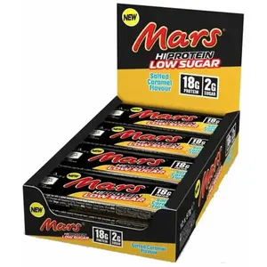 Comparateur de prix : Mars Hi Protein Low Sugar (12x57g) High Protein Energy Snack with Salted Caramel Flavour, 18g Protein for 2g Sugar  