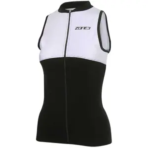Maillot triathlon Zone3 Lava Long Distance sans manches blanc noir femme - MVendu paramazon