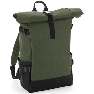 BagBase - Sac à dos Block Roll-Top (Olive / noir) TU pas cher