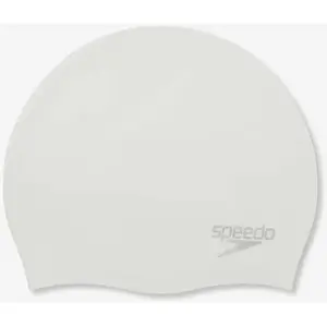 Bonnet de bain Speedo Plain Moulded Silicone blanc pur