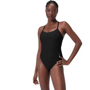 Speedo - Women's Solid Racerback 1 Piece - Maillot de bain taille L, noir pas cher
