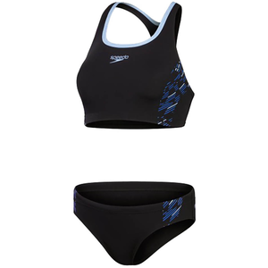Speedo Womens Placement 2 Piece Femme Noir