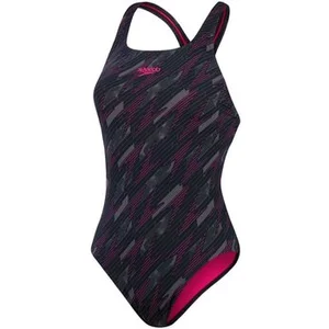 Maillot de bain Speedo Hyperboom Allover Medalist noir gris rose femme - 34 pas cher