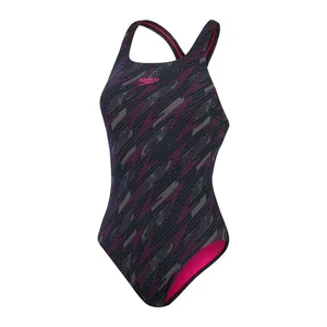 Maillot de bain Speedo Hyperboom Allover Medalist noir gris rose femme - 36 pas cher