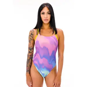 Speedo Club Training Allover Digital W vêtement running femme Rose 34 pas cher