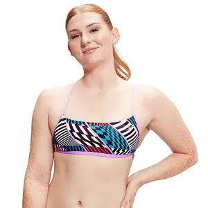 Speedo Haut De Bikini Allover Digital Cross Back Crop Top pas cher