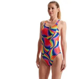 Comparateur de prix : Maillot de bain Speedo AllOver Digital LeaderBack bleu rouge vert femme - 30