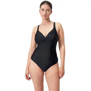 Comparateur de prix : Speedo Maillot de Bain 1 Pièce Effet Galbant Cross Knot, Vêtement Sculptant pour la Plage et Les Vacances, Femme, Noir, 38