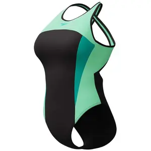 Speedo Maillot De Bain High Neck Splice Cross Back UK 38 pas cher