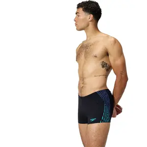 Comparateur de prix : Speedo - Tech Panel Aquashort - Short de bain taille 7, noir/bleu