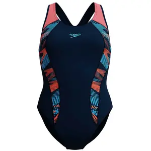 Speedo - Women's Placement Laneback - Maillot de bain taille 36, bleu pas cher
