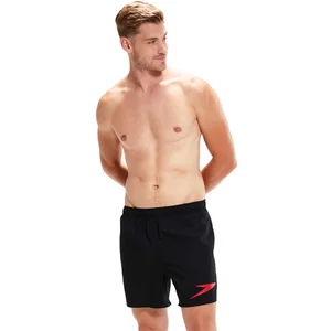 Speedo Sport Logo 16" Short de Bain Homme, Noir/Fed Rouge, S pas cher