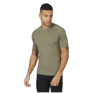 Rab Cindercrino Zip Tee - Maillot vélo homme Light Khaki XL pas cher