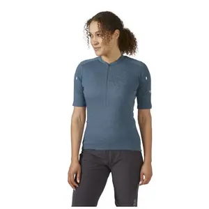 Rab Women's Cindercrino Zip Tee - Maillot vélo femme Orion Blue M pas cher