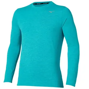 Mizuno - Core Impulse Long Sleeve Tee - T-shirt homme Capri Breeze - L pas cher