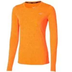 Mizuno - Core Impulse Long Sleeve Tee - T-shirt femme Tangelo - M pas cher