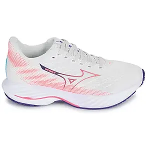 Chaussures Mizuno Wave Rider 28 blanc crème orange femme - 37 pas cher