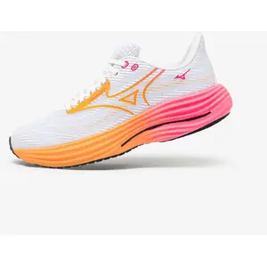Chaussures Running Mizuno Wave Rider 29 Blanc/Orange/Rose Unisexe pas cher