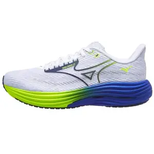 Chaussures Mizuno Wave Rider 29 Blanc Bleu SS26 pas cher