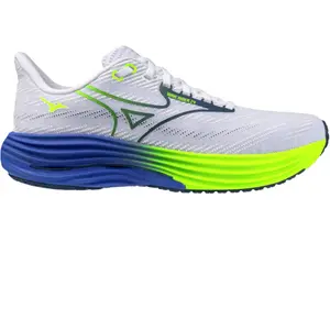 Chaussures Mizuno Wave Rider 29 Blanc Bleu SS26, Taille 42,5 - EUR pas cher