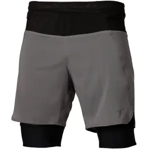 Short 2 en 1 Mizuno Gris S J2GBD01008 pas cher