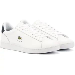Lacoste Carnaby Baskets Blanches En Cuir Pour Hommes EU 46 pas cher