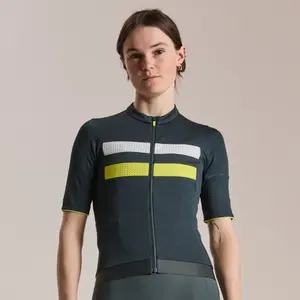 Rapha - Women's Brevet Merino Jersey III - Maillot vélo femme Dark Forest / Silver - L pas cher