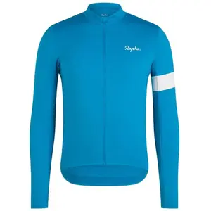 Rapha - Men's Core Thermal Long Sleeve Jersey - Maillot vélo homme Teal Blue / White - S pas cher