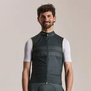 Rapha - Men's Brevet Wind Gilet III - Gilet vélo homme Dark Forest / Silver - XL pas cher