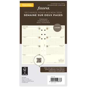 Recharge pour agenda semainier 2026 Filofax - Personnal - Creme pas cher
