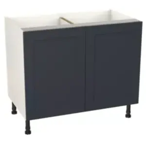 Meuble bas de cuisine avec 2 portes GoodHome Artemisia bleu L. 100 x H... pas cher