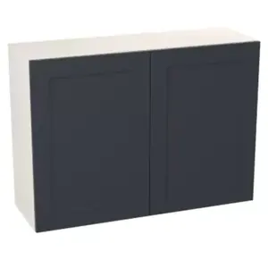 Meuble haut de cuisine avec 2 portes GoodHome Artemisia bleu L. 100 x ... pas cher