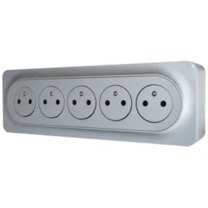 Prise avec terre en saillie Jacobsen Espen aluminium composable, lot d... pas cher