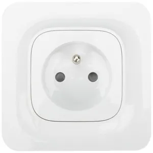 Prise avec terre Jacobsen Kennet blanc complet, lot de 5 pas cher