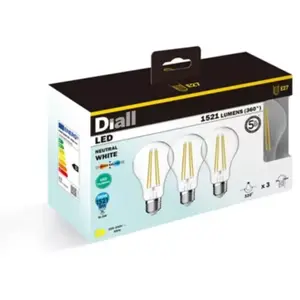 Lot 3 ampoules LED à filament GLS E27 1521lm 10.5W = 100W Ø7cm IPX4 Di...Vendu parcastorama