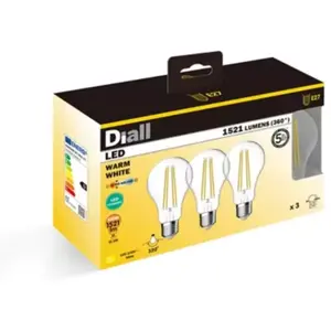 Lot 3 ampoules LED à filament GLS E27 1521lm 10.5W = 100W Ø7cm IPX4 Di...Vendu parcastorama