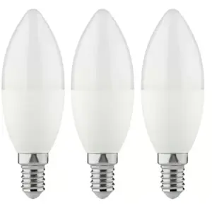 Lot 3 ampoules LED flamme E14 806lm 6.5W = 60W Ø3.7cm Diall blanc chaud pas cher