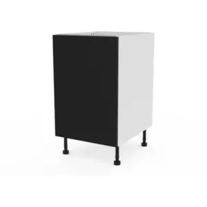 Meuble bas de cuisine avec 1 porte GoodHome Stevia noir L. 50 x H. 72 ... pas cher