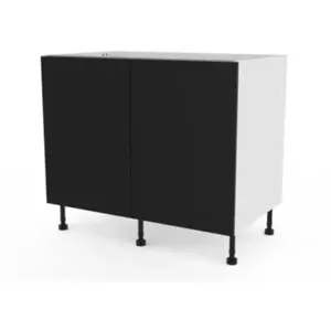 Meuble bas de cuisine avec 2 portes GoodHome Stevia noir L. 100 x H. 7... pas cher