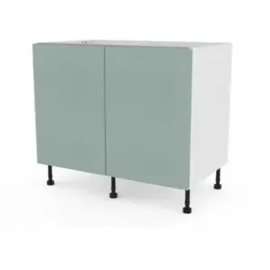 Meuble bas de cuisine avec 2 portes GoodHome Stevia vert L. 100 x H. 7... pas cher