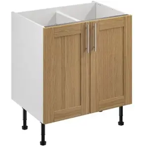Meuble bas de cuisine avec 2 portes GoodHome Verbena chêne massif L. 8...