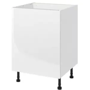 Meuble bas de cuisine avec 1 porte GoodHome Stevia blanc brillant L. 6... pas cher