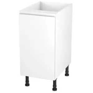 Meuble bas de cuisine avec 1 porte GoodHome Garcinia blanc brillant L.... pas cher