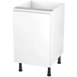 Meuble bas de cuisine avec 1 porte GoodHome Garcinia blanc brillant L.... pas cher