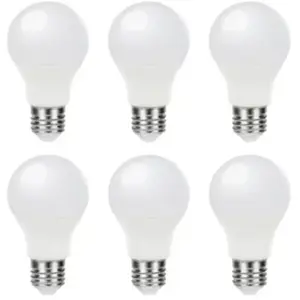 Lot 6 ampoulesLED A60 E27 806lm 7.3W = 60W Ø6cm Diall blanc neutre pas cher